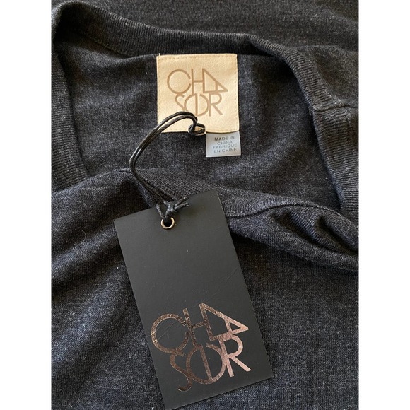 Chaser Vintage Triblend Flutter Sleeve Shirt Dress in Charcoal - Picture 7 of 7